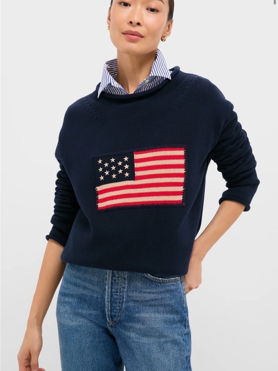 Tuckernuck Sweaters - Tuckernuck Navy Cotton Rollneck Americana Sweater